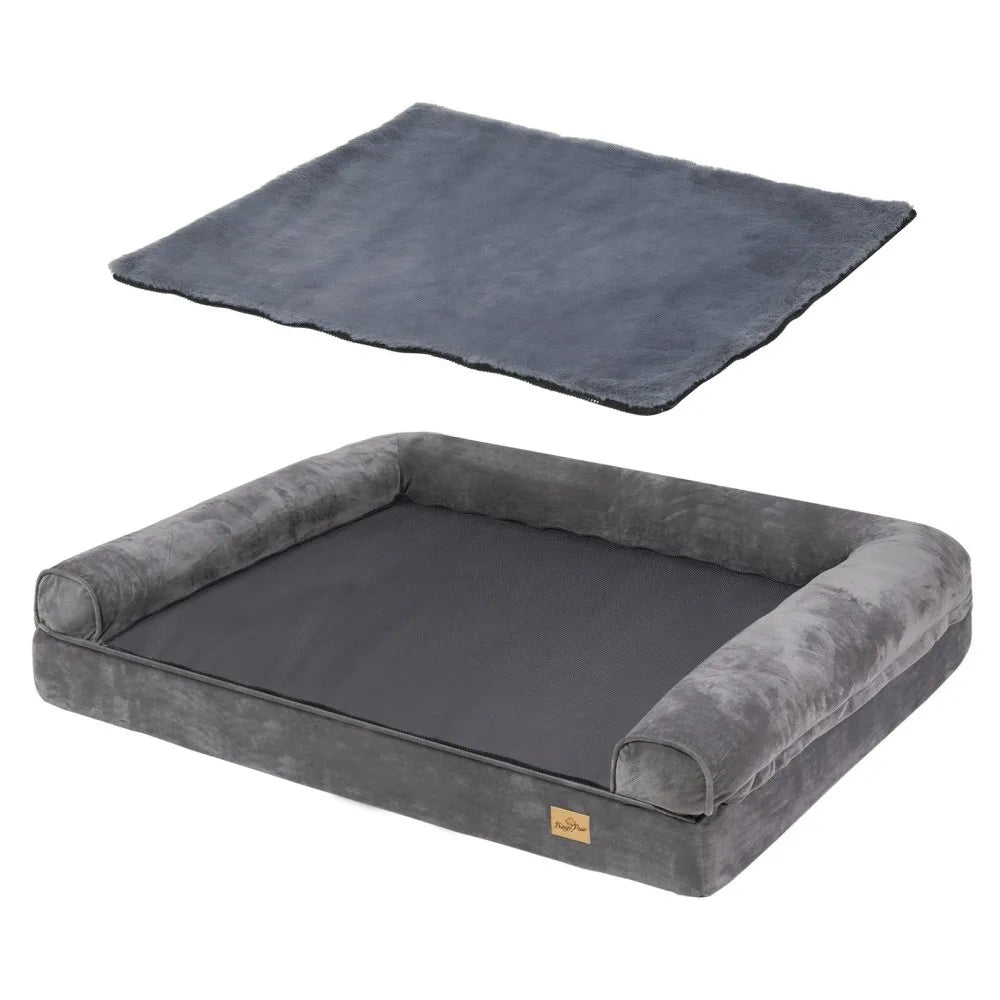 BORWART CN Calming Orthopedic Memory Foam Dog Bed Removable Waterproof Cover