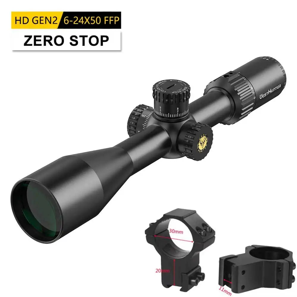 Westhunter First Focal Plane Etched Glass Riflescope Zero Stop