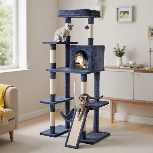 JHK Cat Tree Tower For Indoor Cats With Sisal Posts