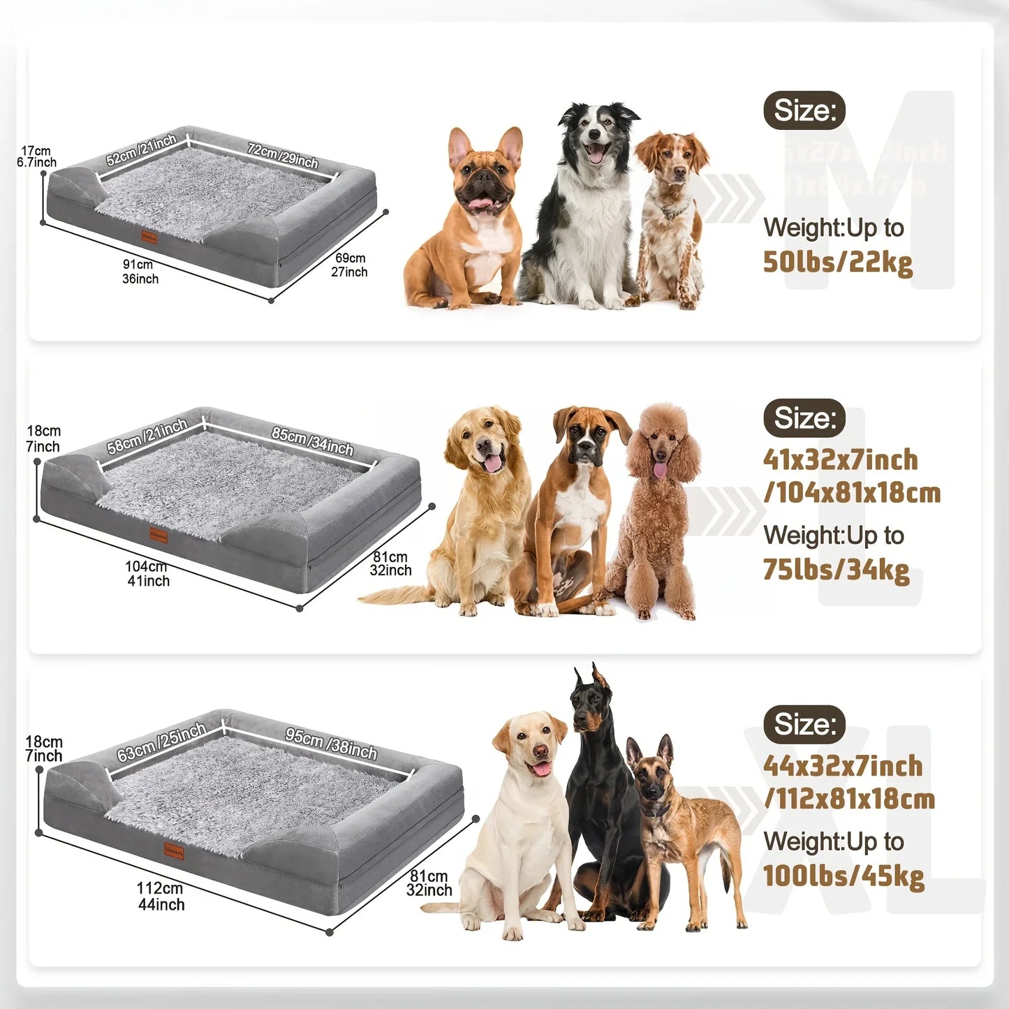Gorsmoon Orthopedic Egg Foam Dog Bed With Removable Washable Cover