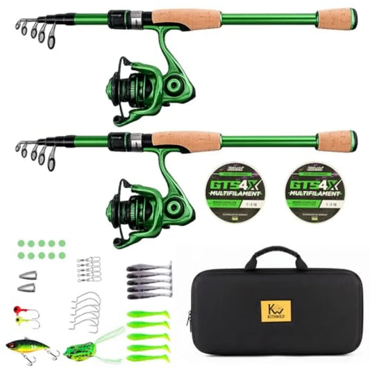Telescopic Fishing Combo Carbon Fiber Rod 3000 Spinning Reel Kit
