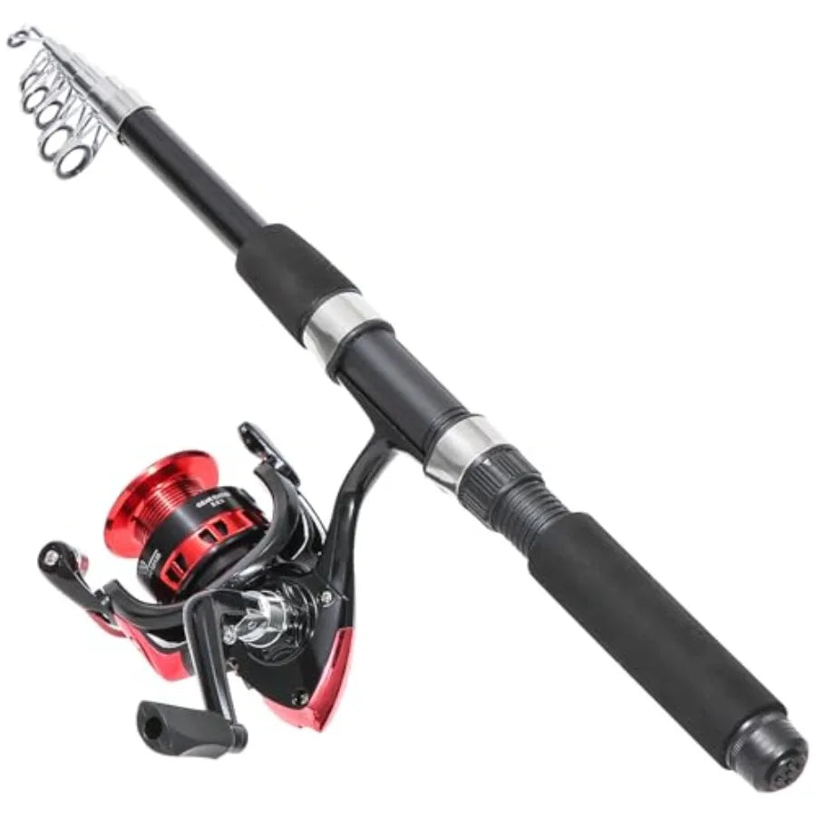 Telescopic Fishing Rods Set With Carbon Fiber Spinning Rods