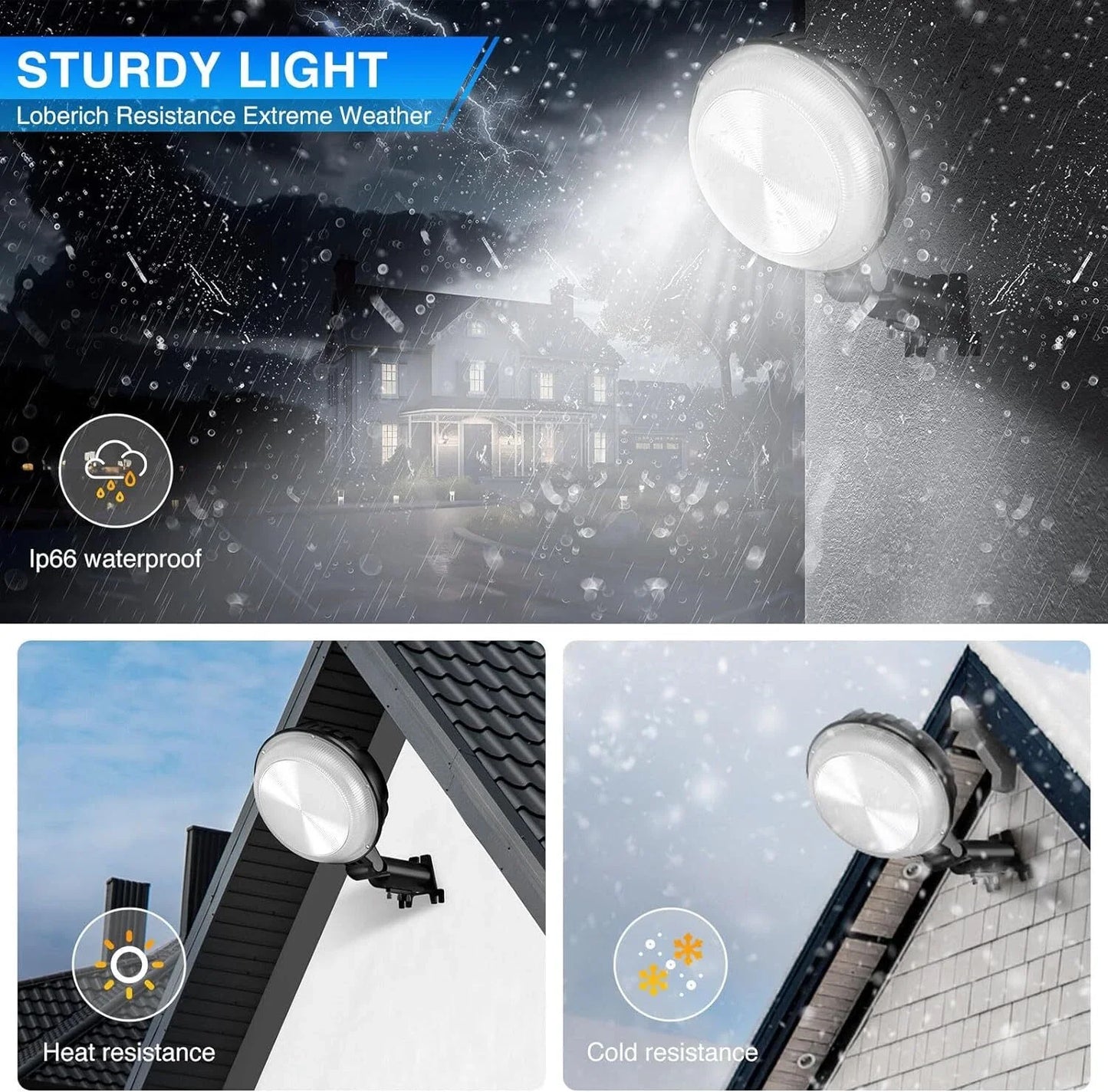 LED Outdoor Security Light With Sensor Waterproof Flood Light