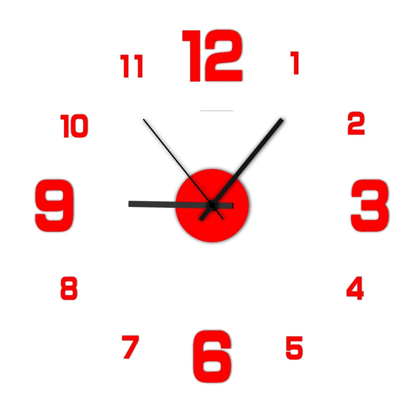 NONE Frameless DIY Wall Clock Wall Decal Living Room