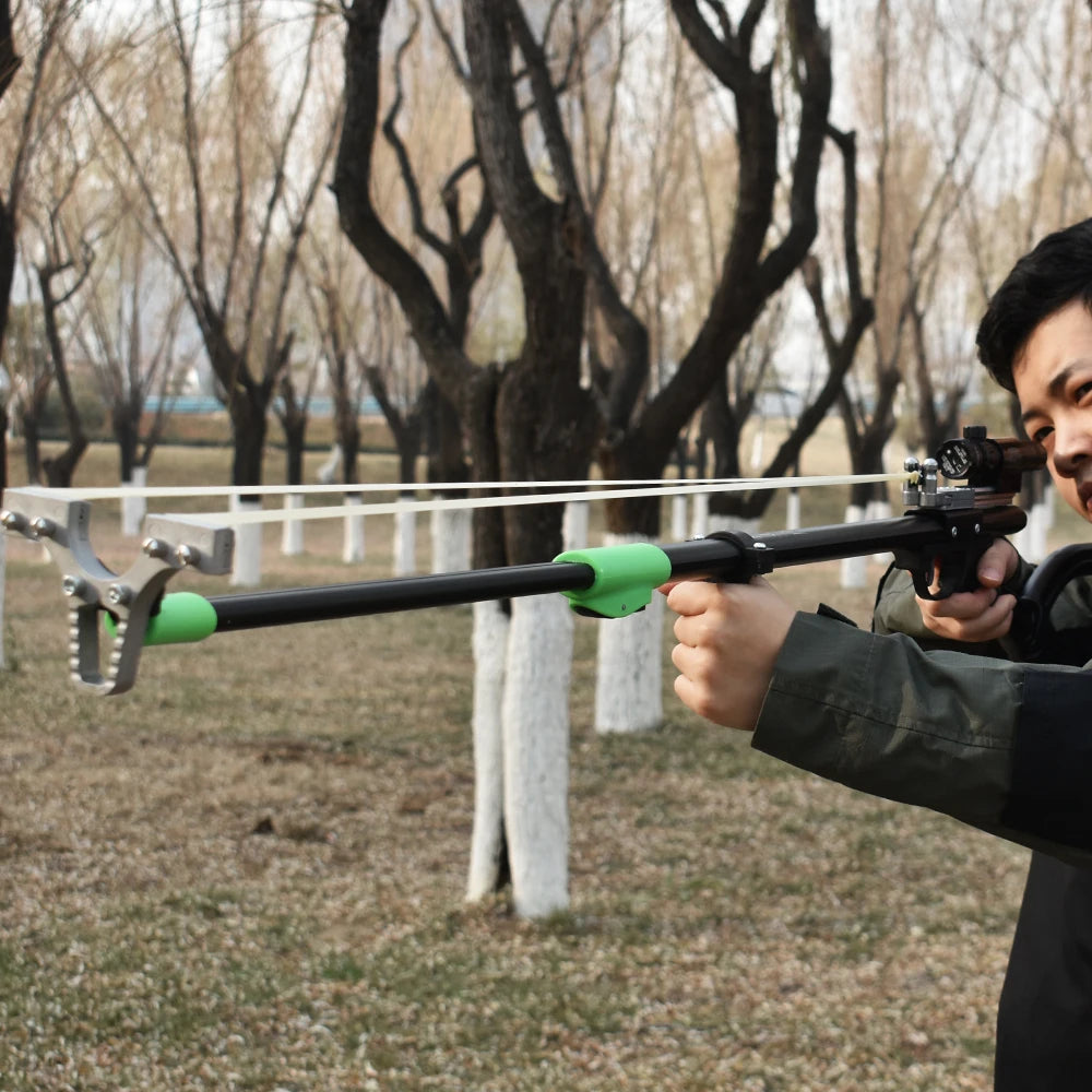US Shipping | Outdoor Hunting Telescopic Slingshot – Large Size with Laser Sight, Adult Shooting Slingshot Kit, Metal Material