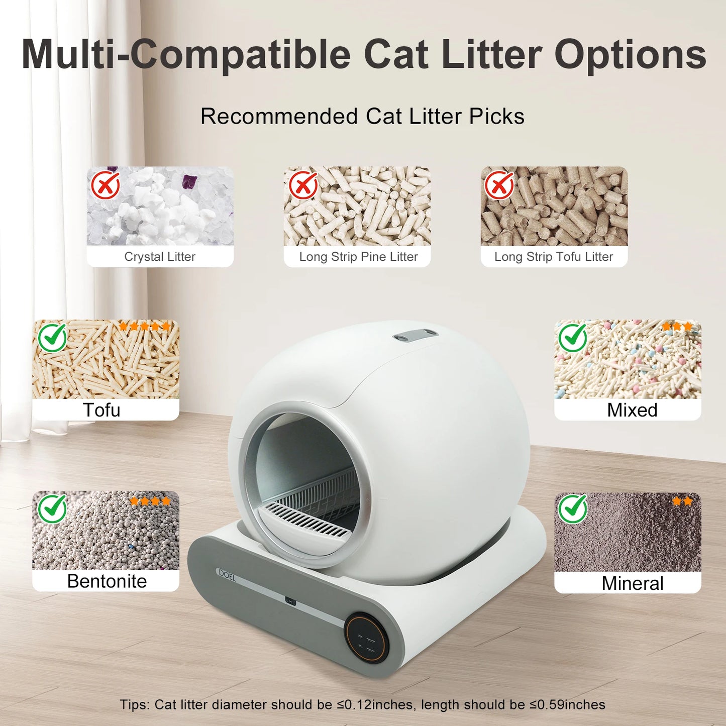 DOEL Smart Automatic Self-Cleaning Cat Litter Box WiFi App