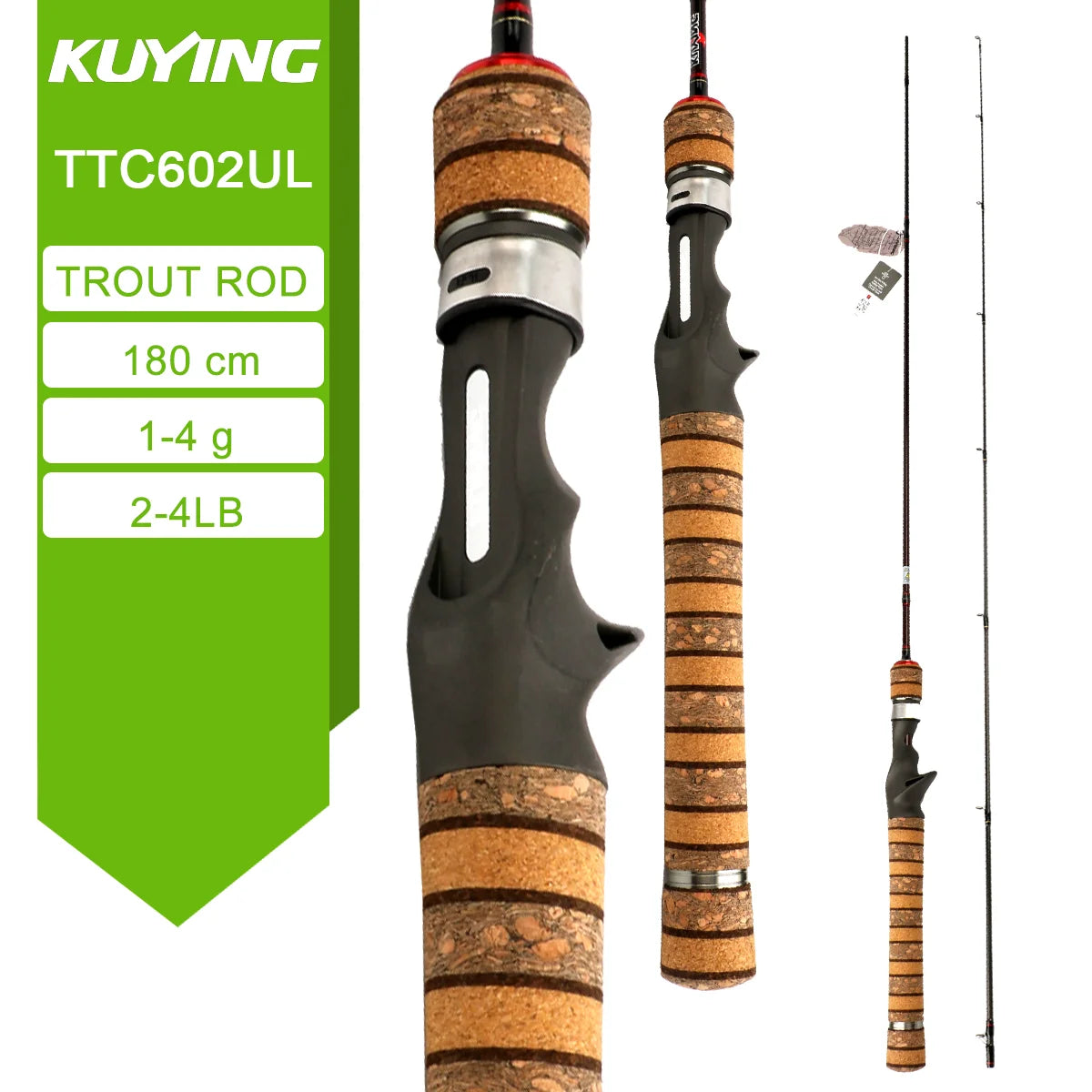 Kuying Teton Spinning Casting Rod BFS Pole Carbon 0.8-8g 1-8lb