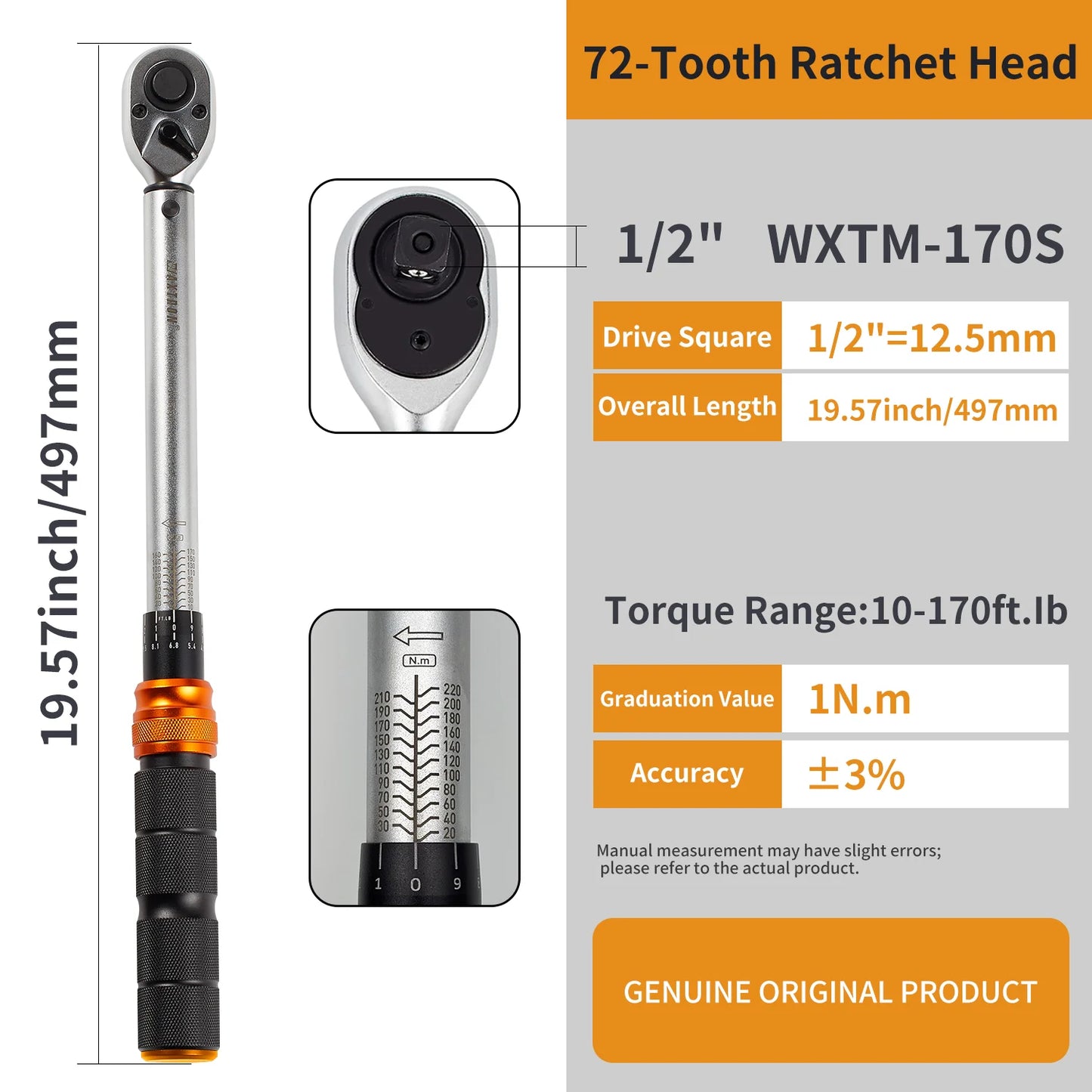 Waxtron Torque Wrench Professional Maintenance Tool for Motorcycles
