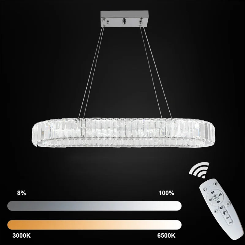 GreeLustr Modern Crystal Chandelier For Living Room Dining Area