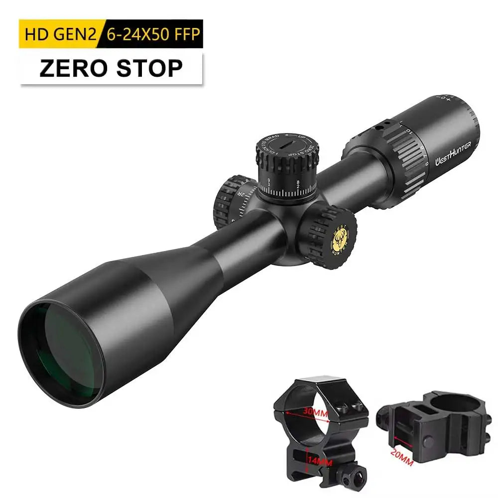 Westhunter First Focal Plane Etched Glass Riflescope Zero Stop