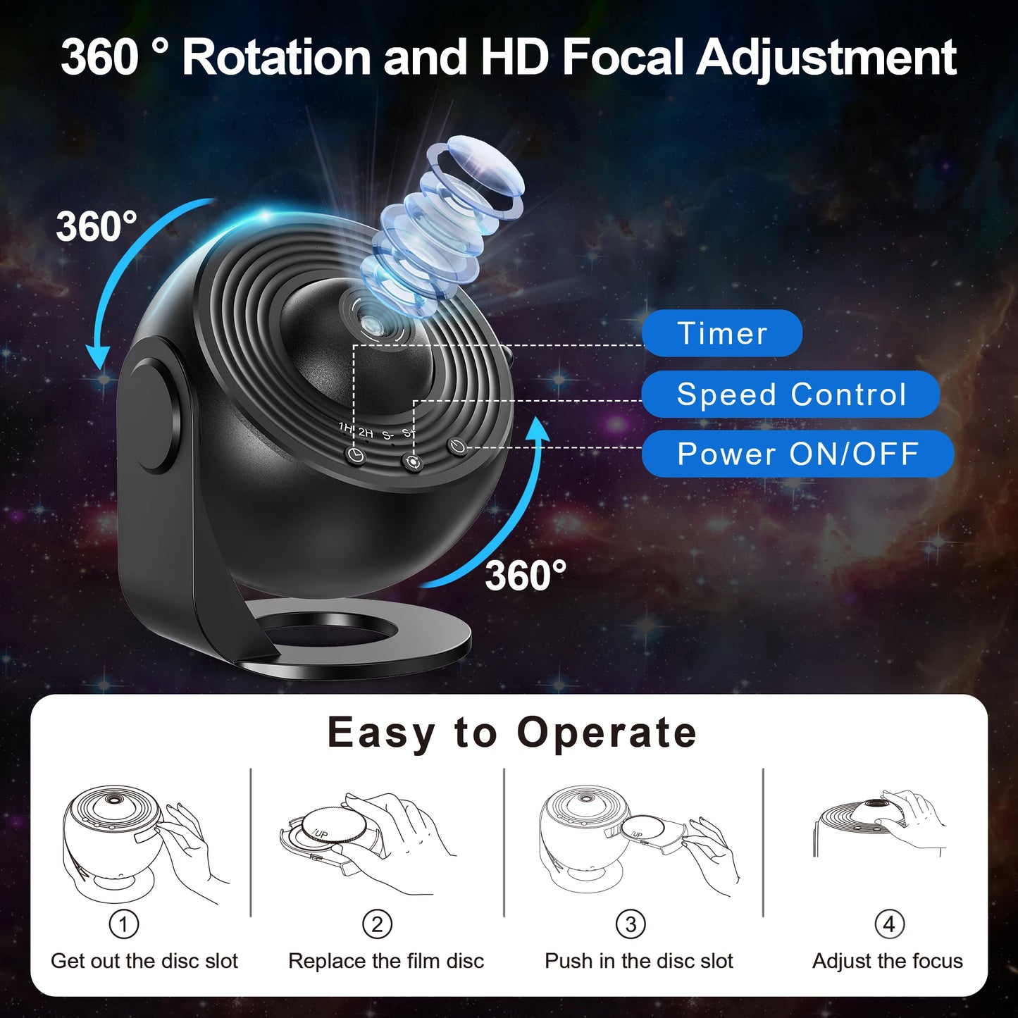 Aiopp Star Projector 13 In 1 Planetarium Galaxy Night Light