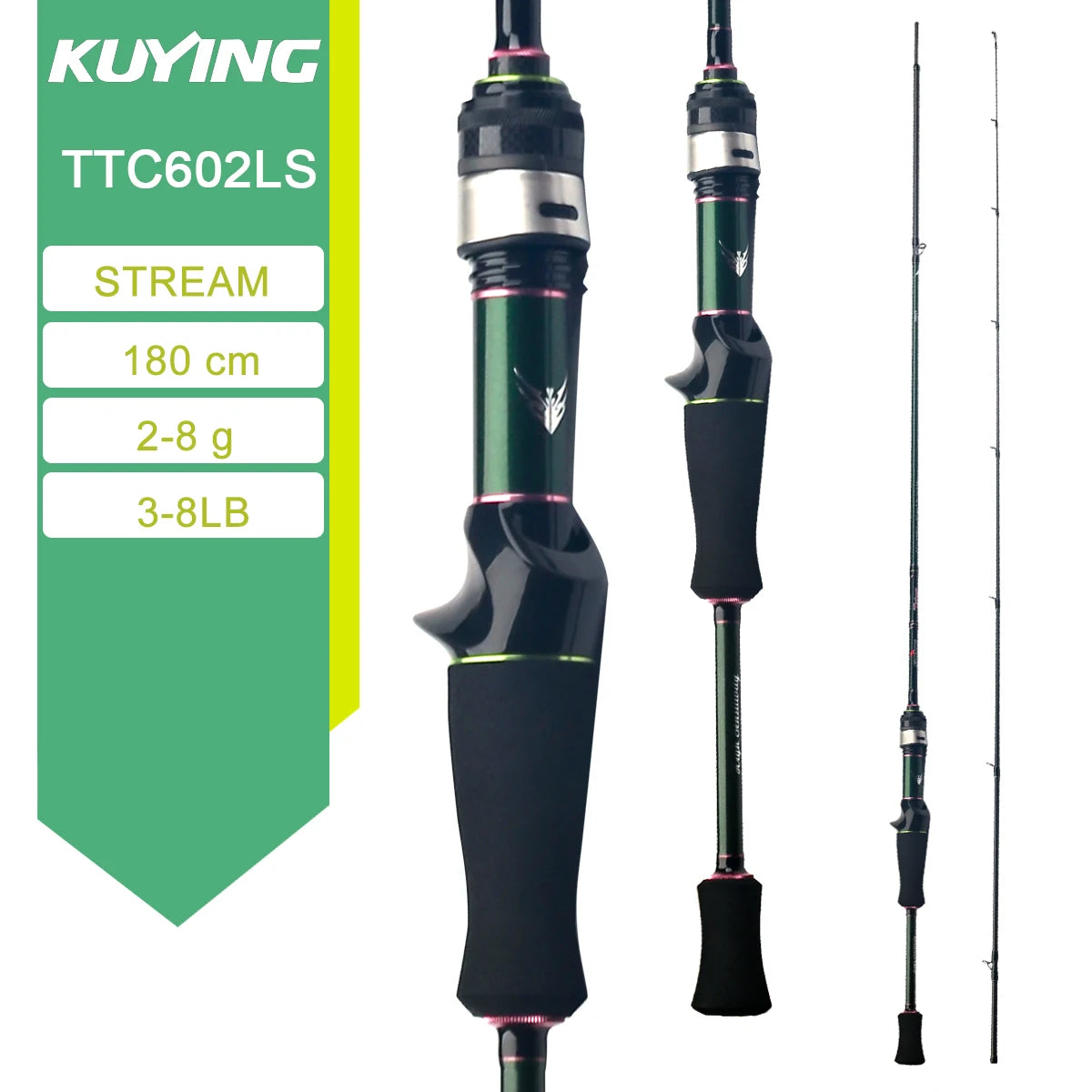 Kuying Teton Spinning Casting Rod BFS Pole Carbon 0.8-8g 1-8lb