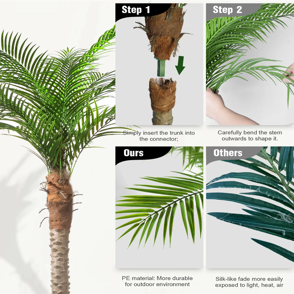 Olitree Artificial Golden Cane Palm Tree For Indoor Decor