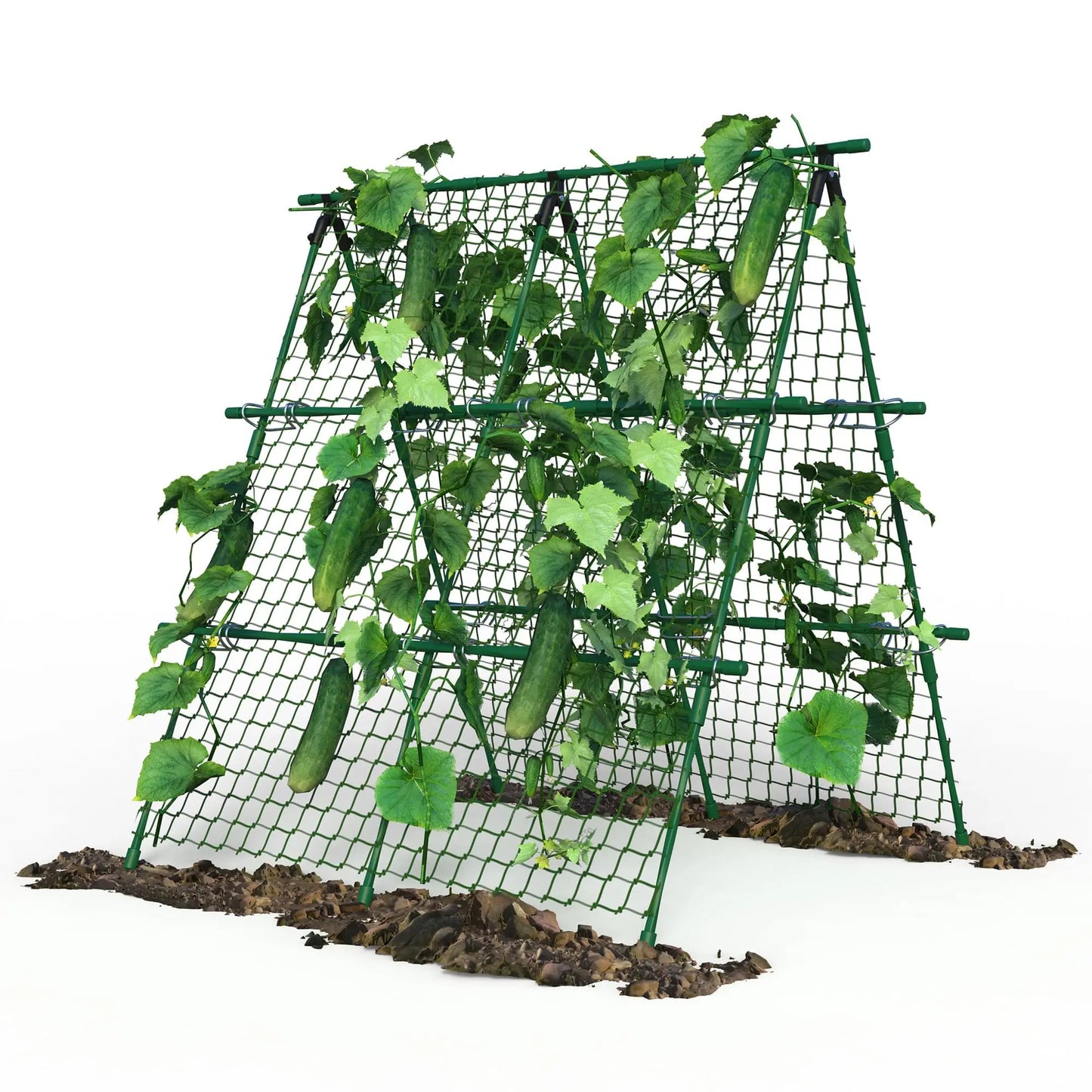 Raised Bed Trellis, 4x4 ft Metal A-Frame Garden Trellis with Netting, Outdoor Support for Climbing Vegetables Tomatoes Cucumbers