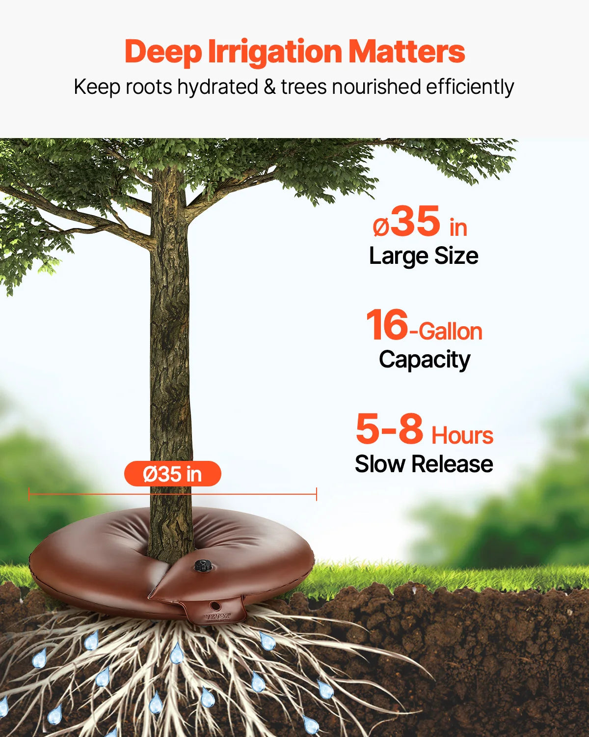 SucceBuy Tree Watering Ring Refillable Planting Water Bags Water Saving Heavy Duty Watering System for Tree Root Drip Irrigation