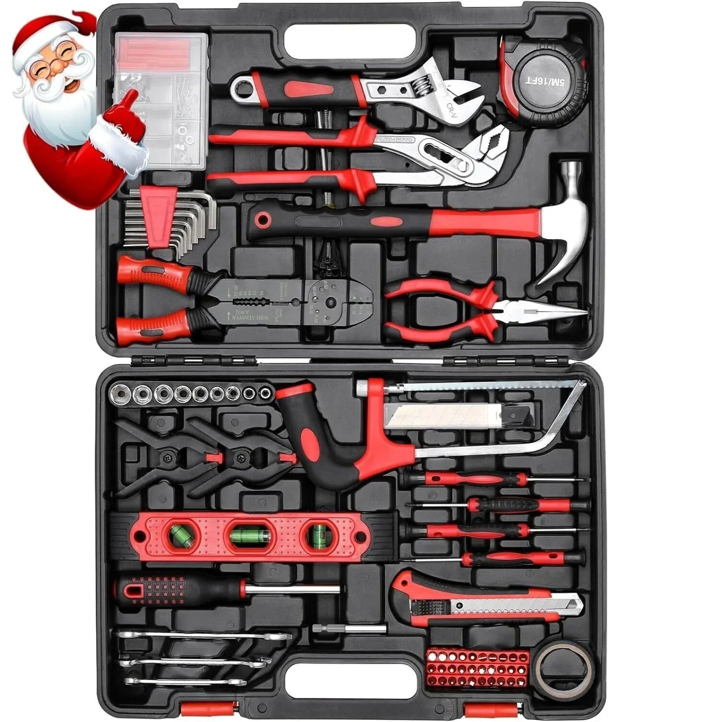 TLGREEN 218-Piece Household Tool Kit Auto Repair Set With Toolbox