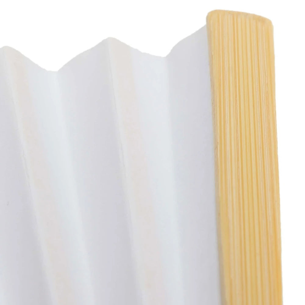 1-50PCS White Hand Folding Fan Graffitable Bamboo Folding Fan Portable Chinese Fan for church wedding gifts party Room Decor