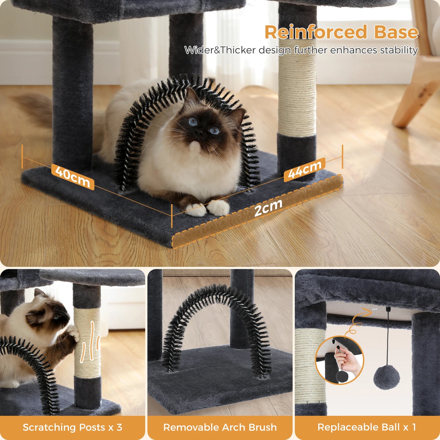 PAWZ Road Multi Level Cat Tree Tower With Sisal Scratching Posts