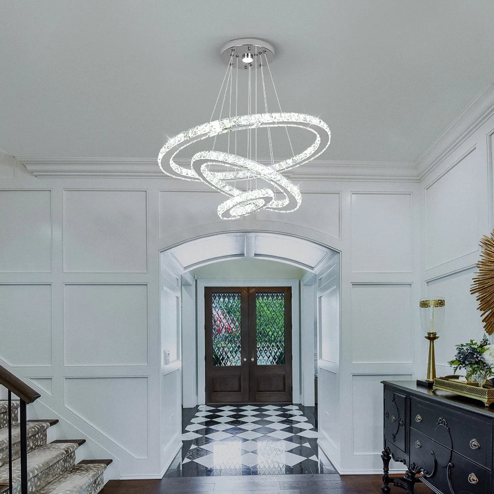 GreeLustr Luxury Crystal Pendant Light Chandelier With Dimmable LED