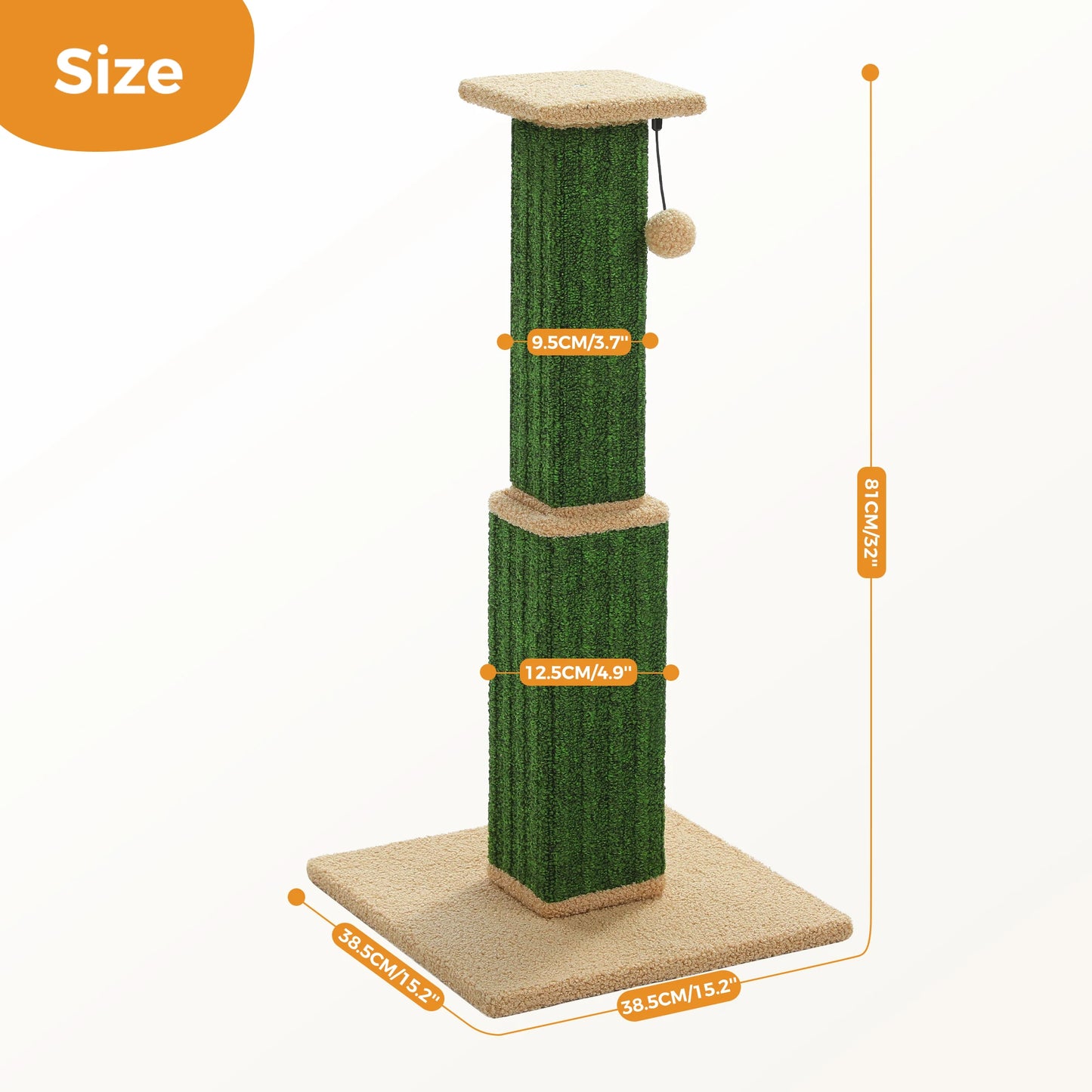 PAWZ Road Cat Scratching Post Indoor Tall With Dangling Sisal Ball