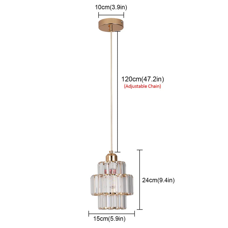 GreeLustr Crystal LED Chandelier Light Pendant Ceiling Lamp