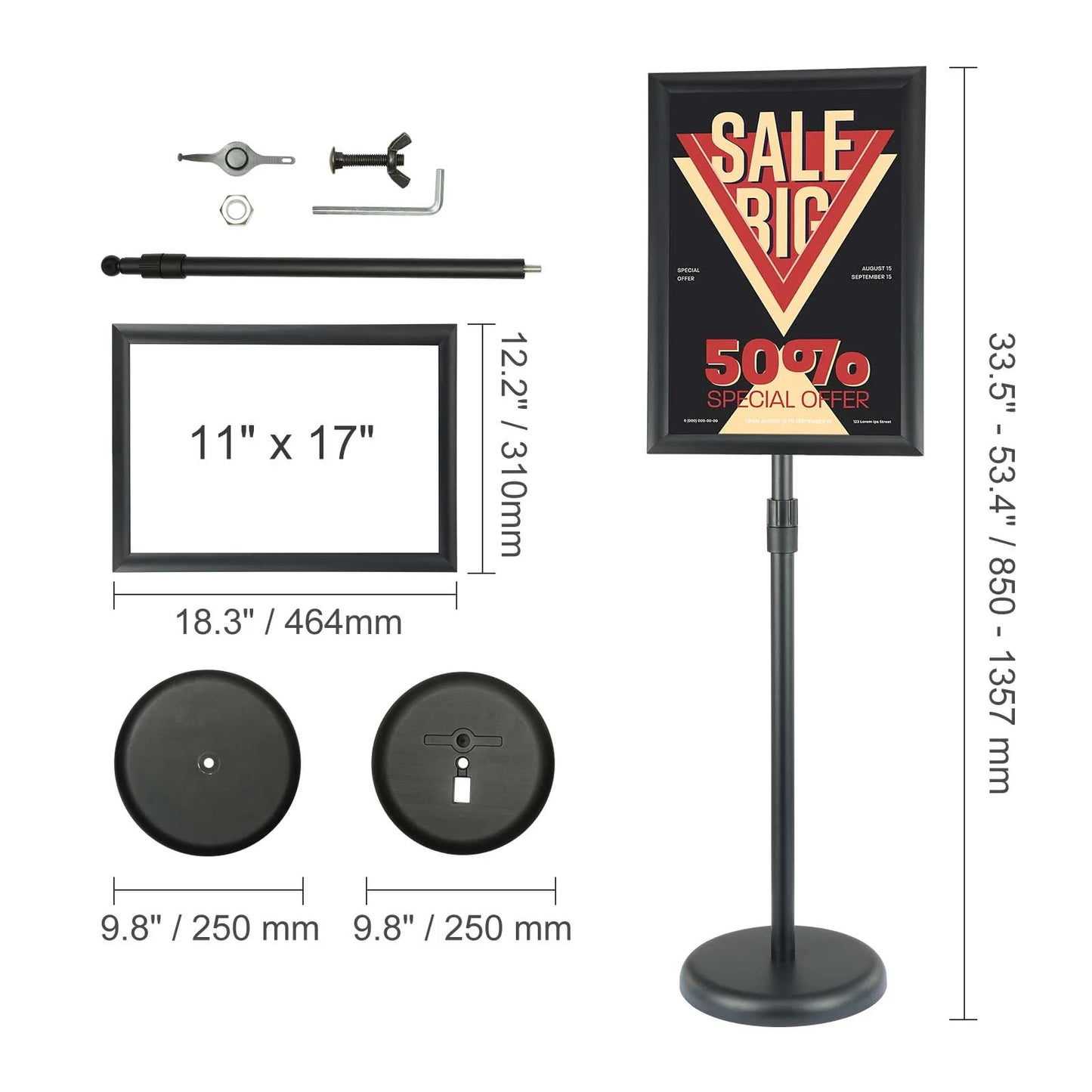 VEVOR Pedestal Sign Holder Heavy Duty Floor Poster Stand