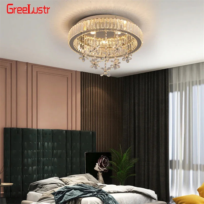 GreeLustr Crystal LED Ceiling Lamp Chandelier For Living Room