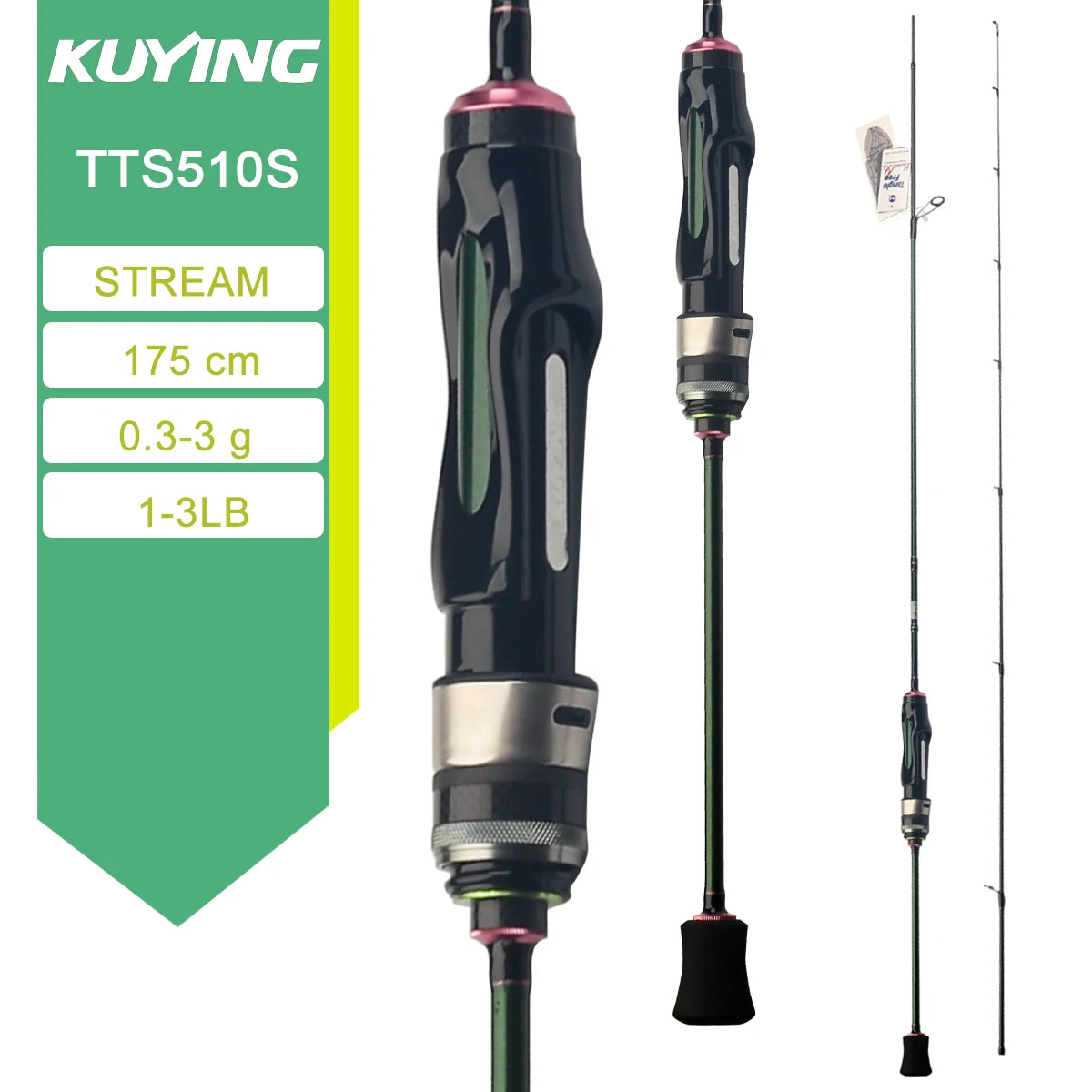 Kuying Teton Spinning Casting Rod BFS Pole Carbon 0.8-8g 1-8lb