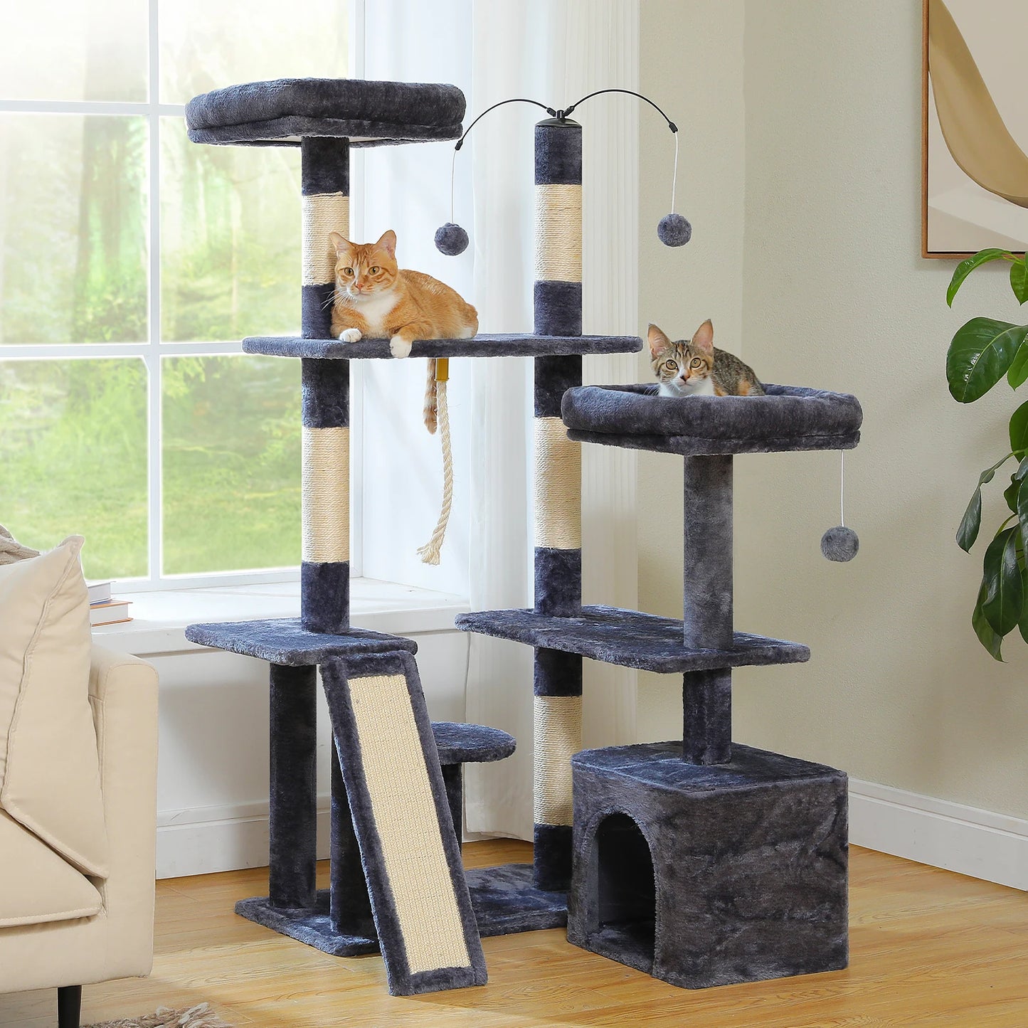 PAWZ Road Multi Level Cat Tree Tower With Sisal Scratching Posts