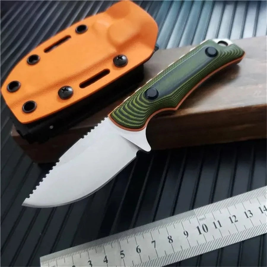 BM 15017 Two-tone G10 Handle 8Cr13Mov Blade Fixed Blade Straight Knife Outdoor Hunting Self-defense EDC with Sheath Knives