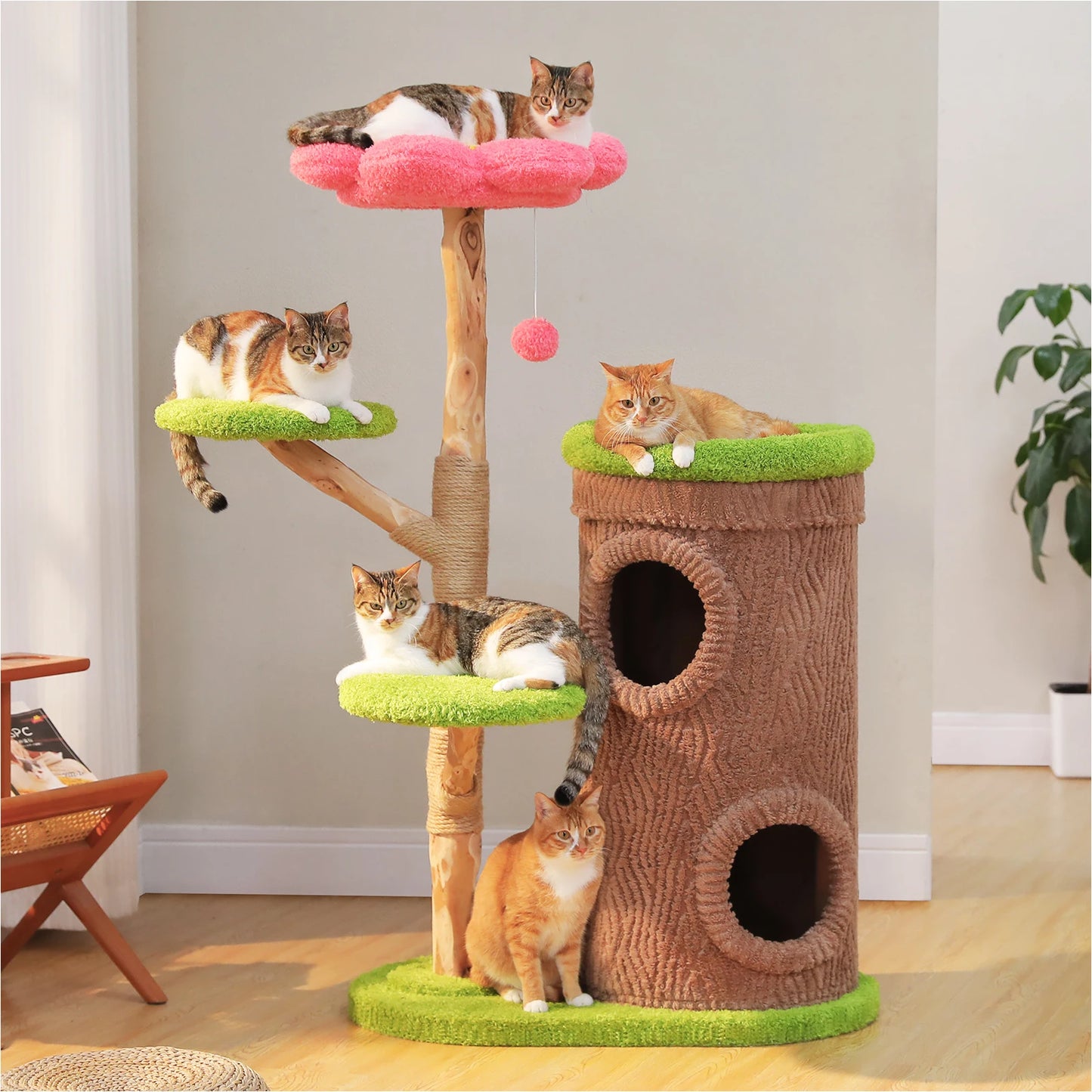 PAWZ Road Large Cat Tree Four Condos And Scratching Post