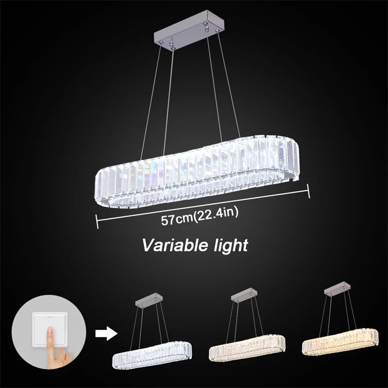 GreeLustr Modern Crystal Chandelier For Living Room Dining Area