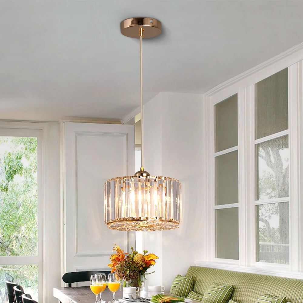 GreeLustr Modern Crystal Pendant Light Chandelier for Living Room