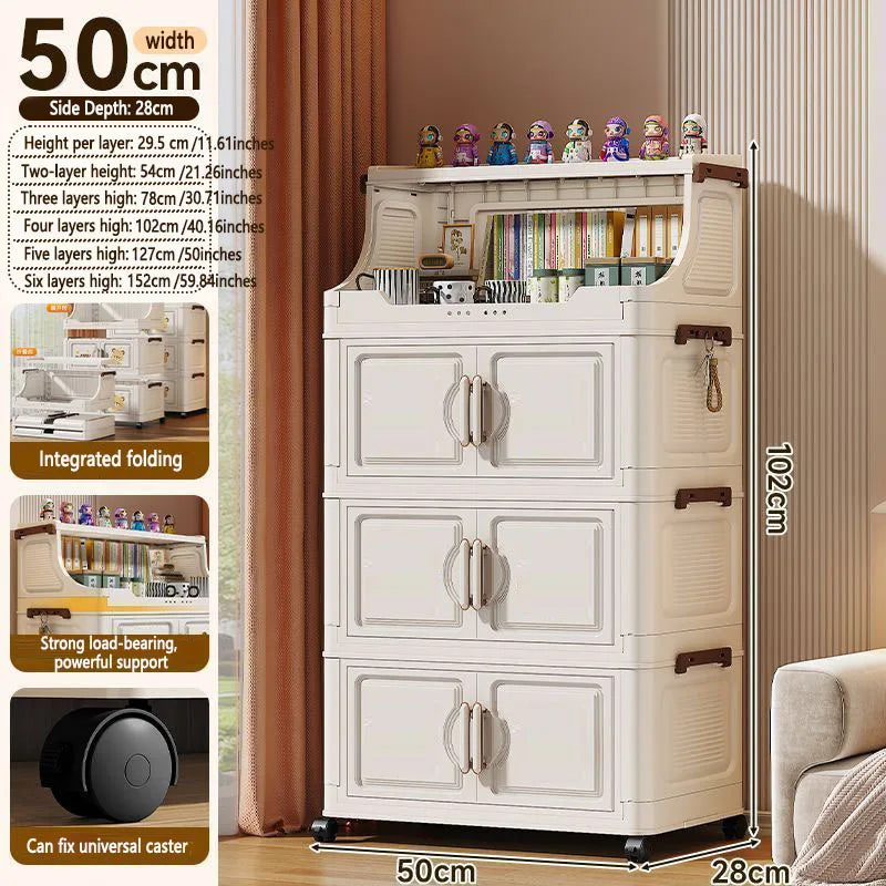 Multi Layer Foldable Plastic Snack And Toy Storage Rack