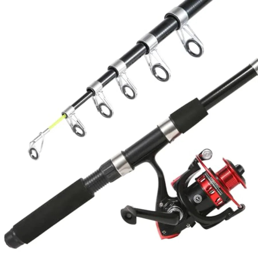 Telescopic Fishing Rods Set With Carbon Fiber Spinning Rods