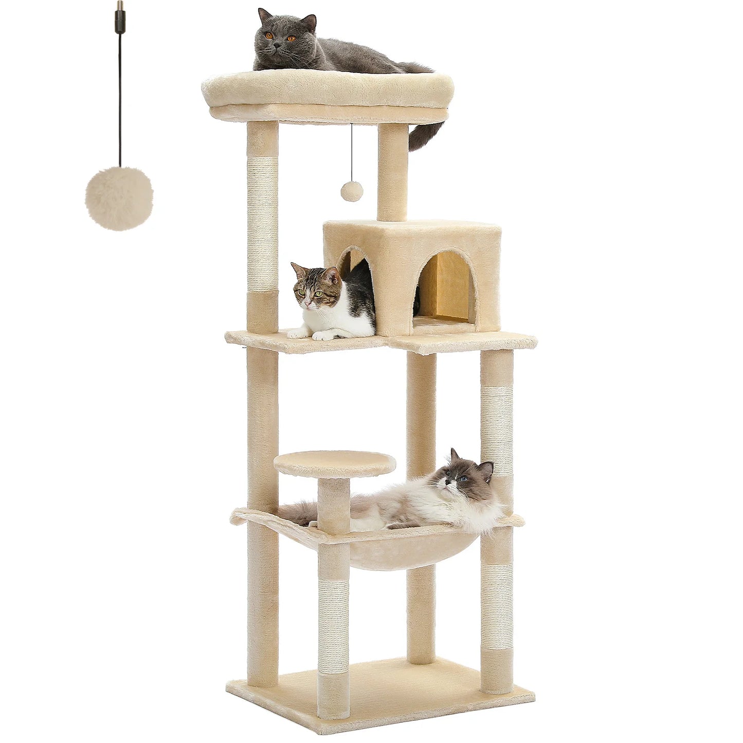 PAWZ Road 5-Level Cat Tree Indoor Tower With Hammock