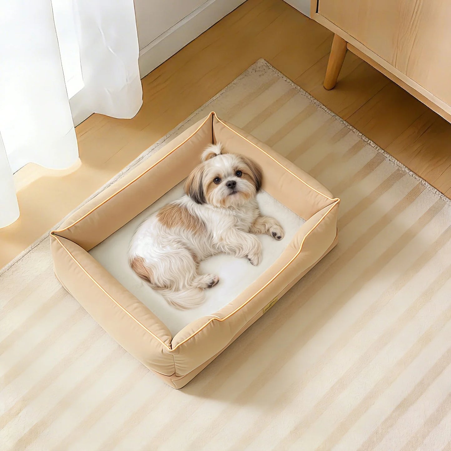BINGOPAW Orthopedic Rectangular Dog Bed With Washable Removable Cover