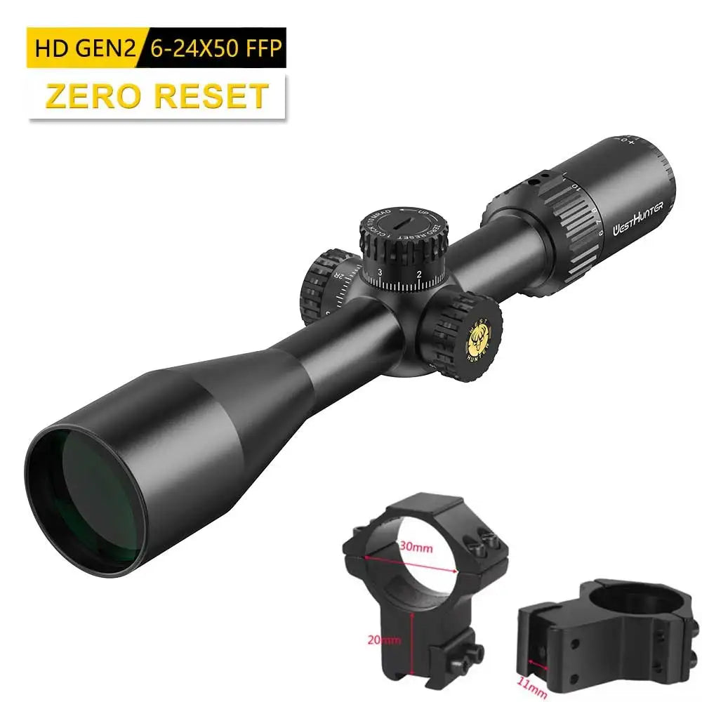 Westhunter First Focal Plane Etched Glass Riflescope Zero Stop