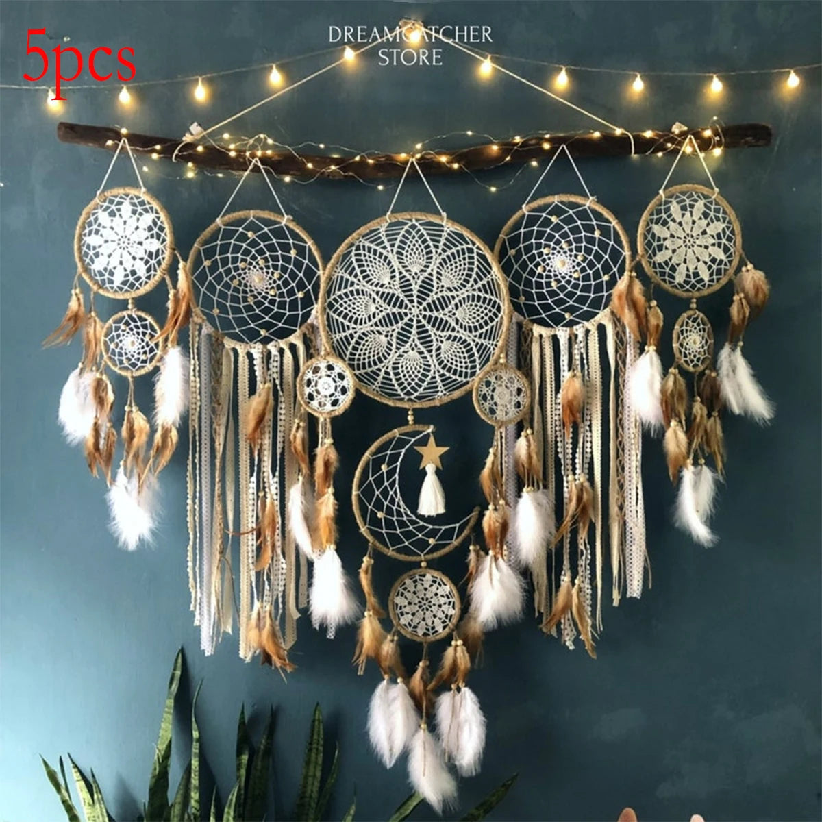 Dream Catcher Set Moon And Sun Bohemian Wall Decor