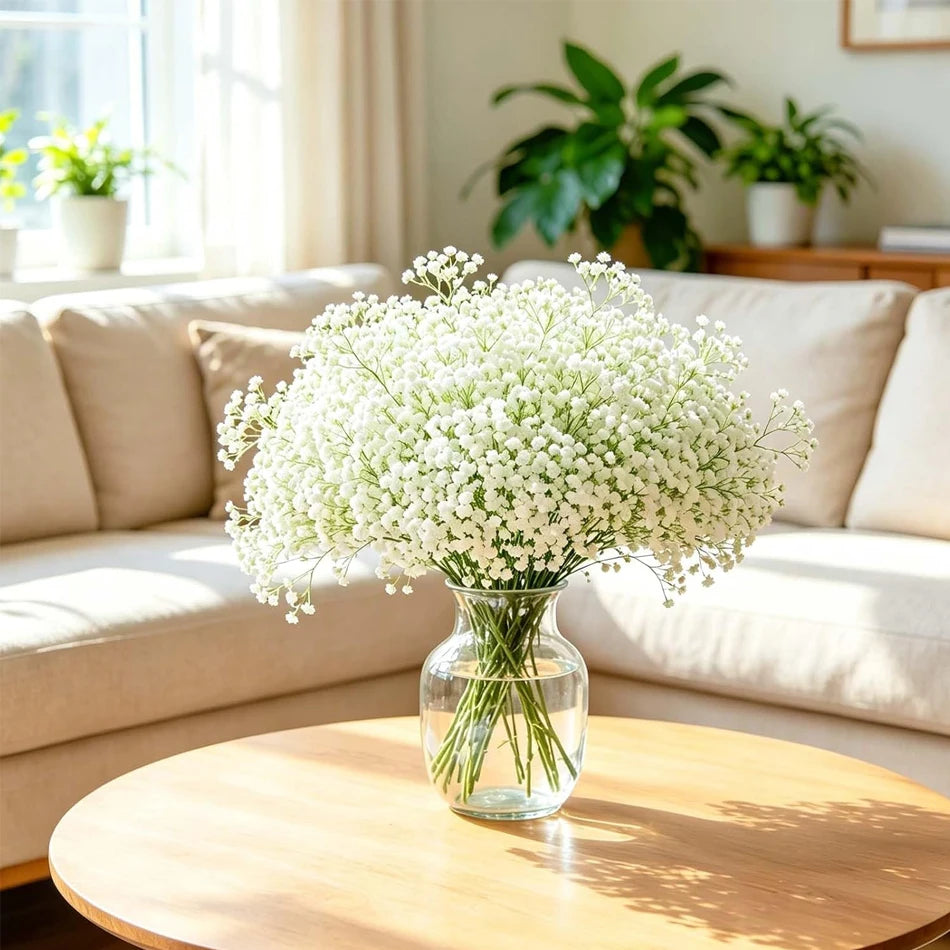 48PCS Babysbreath Artificial Flowers, Starry Sky Flowers Artificial Bulk, White Flores Greenery for Wedding Tables Decor