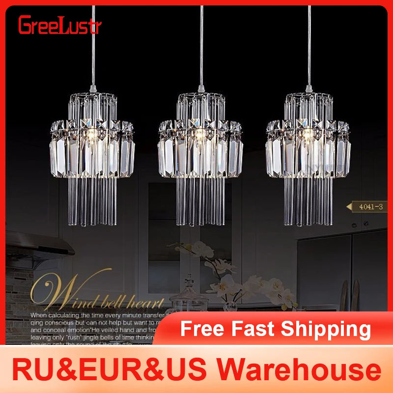 GreeLustr Crystal LED Chandelier Light Pendant Ceiling Lamp