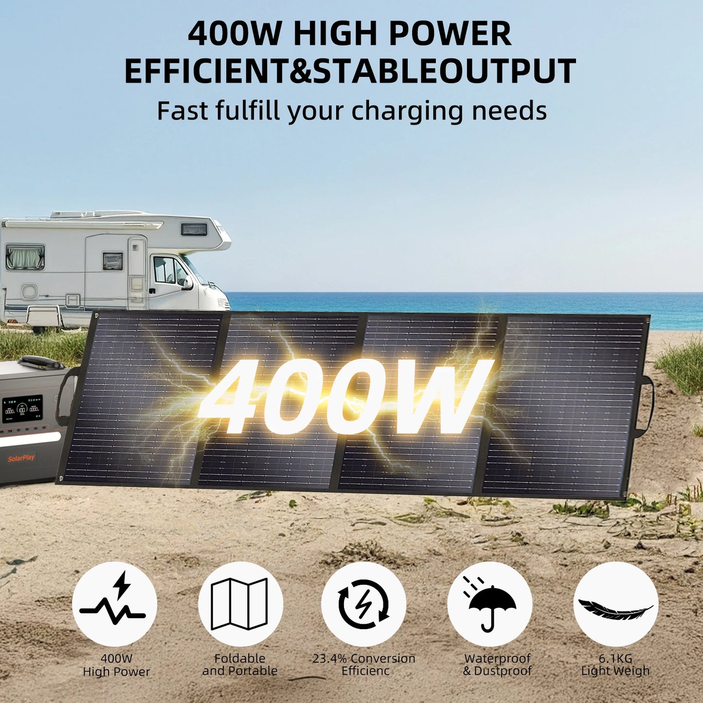 Solarplay 400W Foldable Solar Panel For RV Off Grid