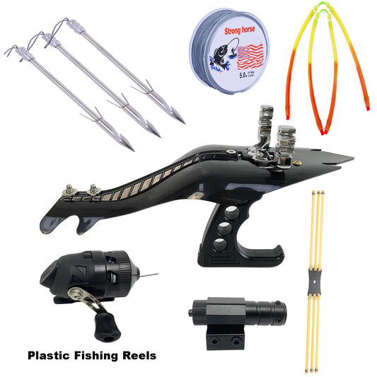 Outdoor slingshot set, precise outdoor jungle hunting catapult, including fishing wheel, ideal kit for outdoor fishing