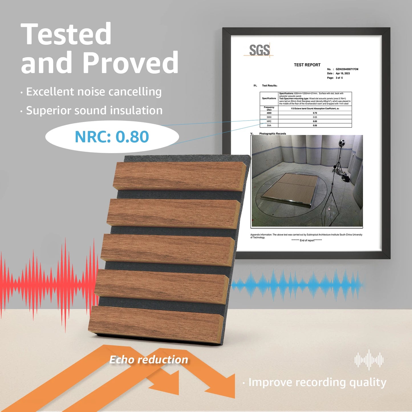 Art3d Wood Slat 3D Textured Acoustic Panels for Noise Reduction