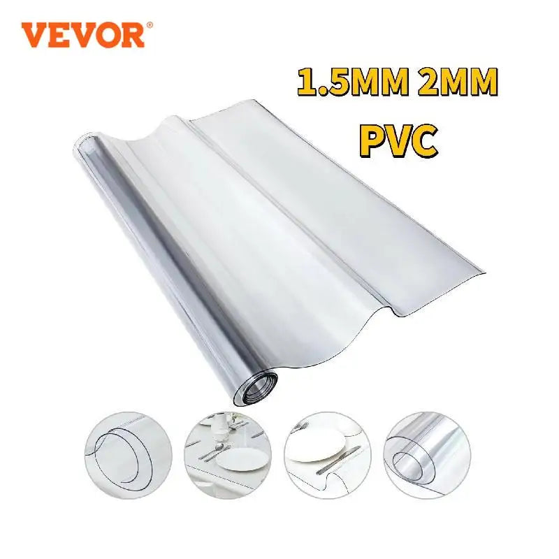 PVC Tablecloth Transparent Waterproof Oilproof Protector For Dining Tables