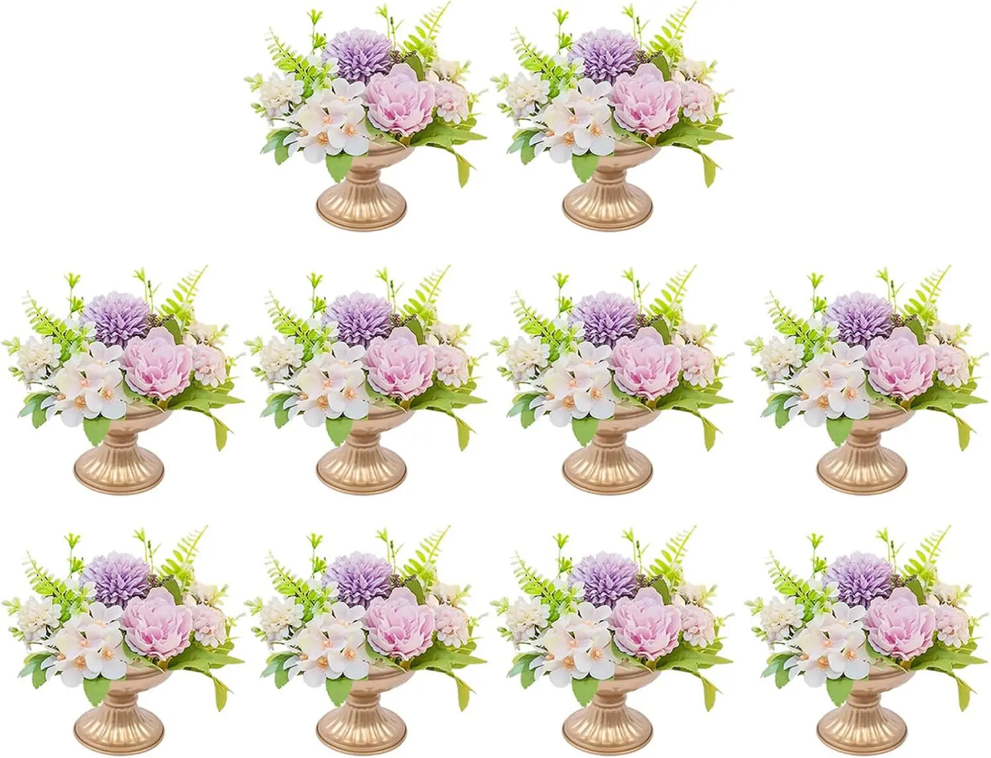 10 Pcs Gold Flowers Vases Wedding Table Centerpiece Decoration for Reception, Home Flower Stand for Birthday Ceremony Christmas