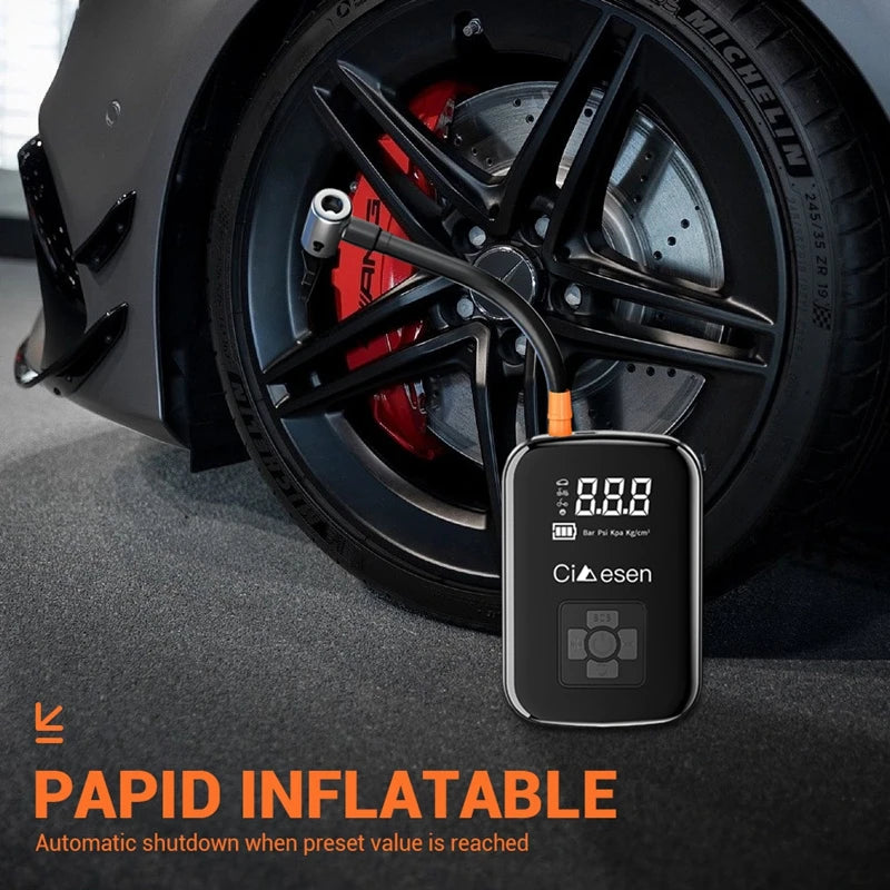 HELLOLEIBOO Car Wireless Air Pump Portable Tire Inflator
