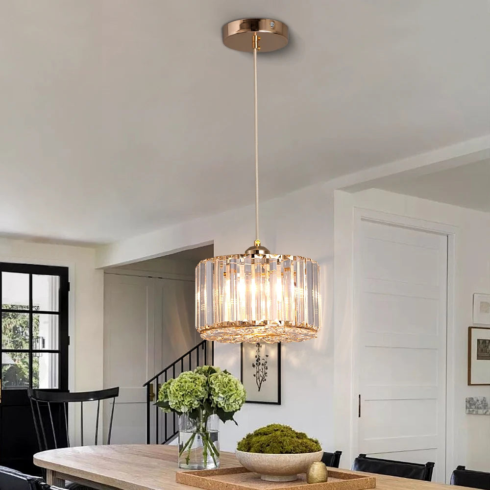 GreeLustr Modern Crystal Pendant Light Chandelier for Living Room