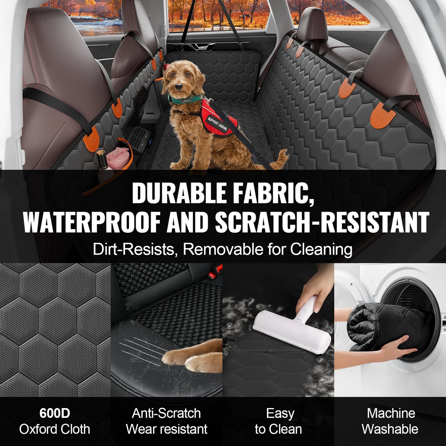 SucceBuy Back Seat Extender Dog Car Hammock With Mesh Window Storage Pocket