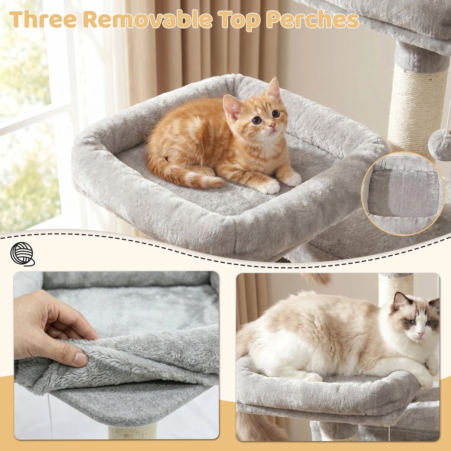 FOOWIN Large Multi Level Cat Tree With Condos And Perches
